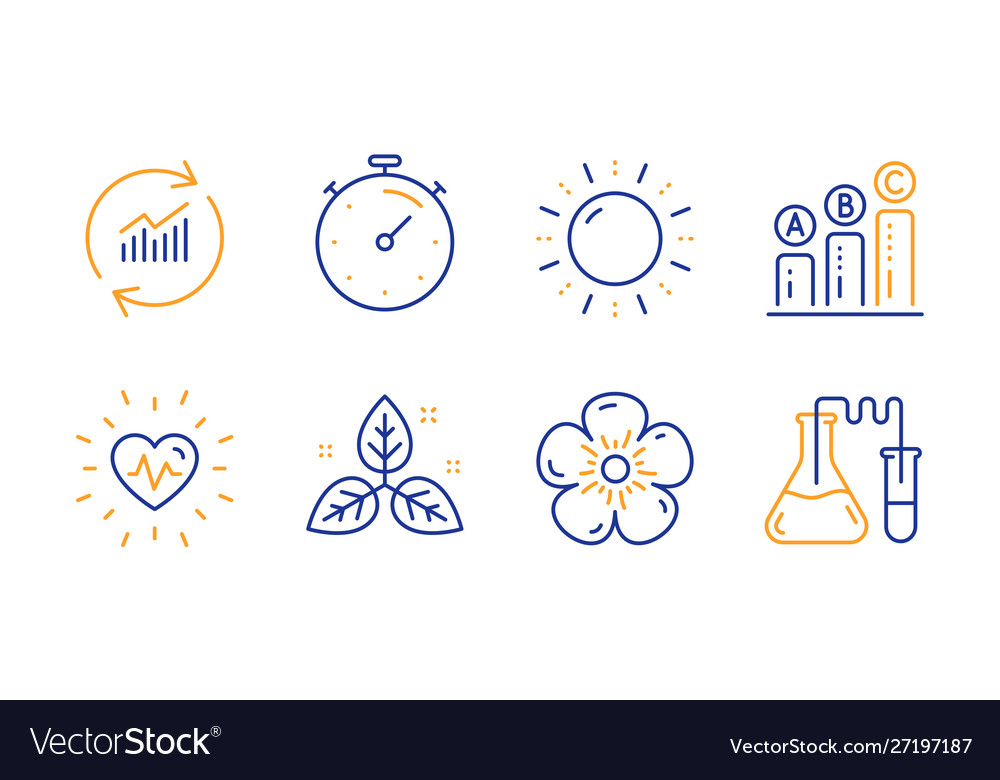 Fair trade timer and graph chart icons set