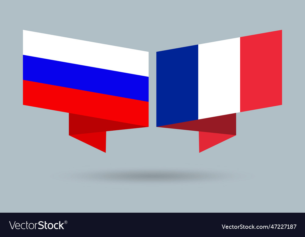 France and russia flags russian french nation vector image France and russia flags russian french nation