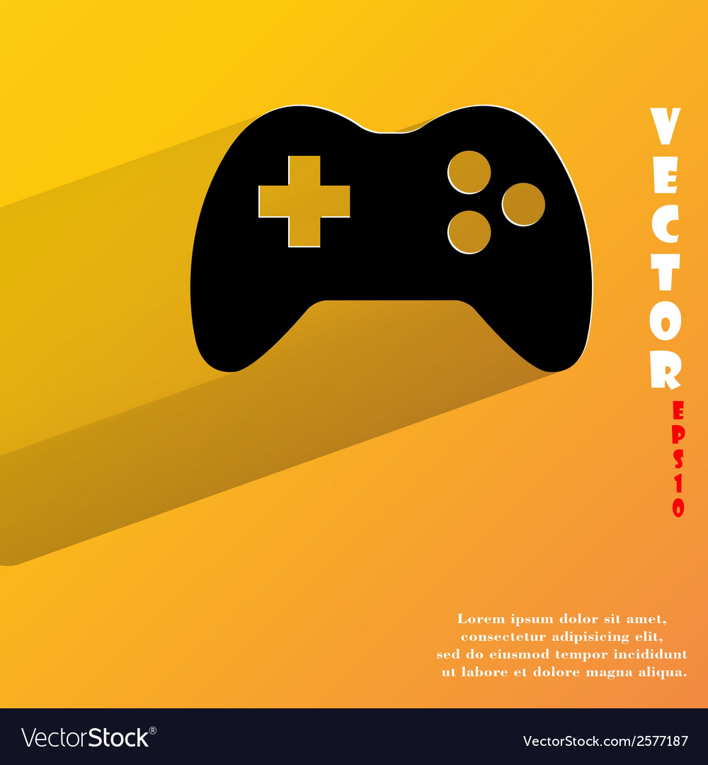 Gaming joystick flat modern web button with long