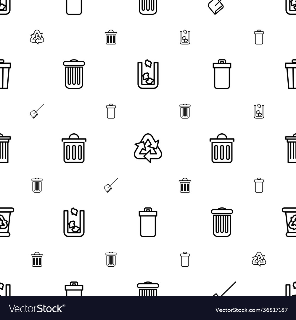 Garbage icons pattern seamless white background