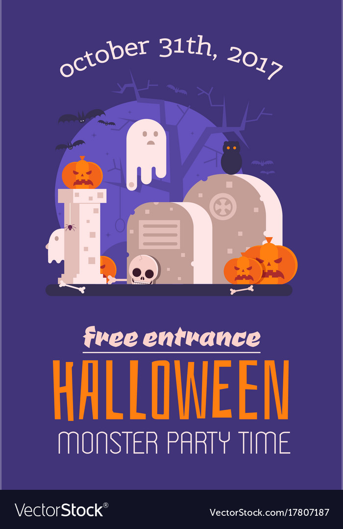 Haunted graveyard halloween card