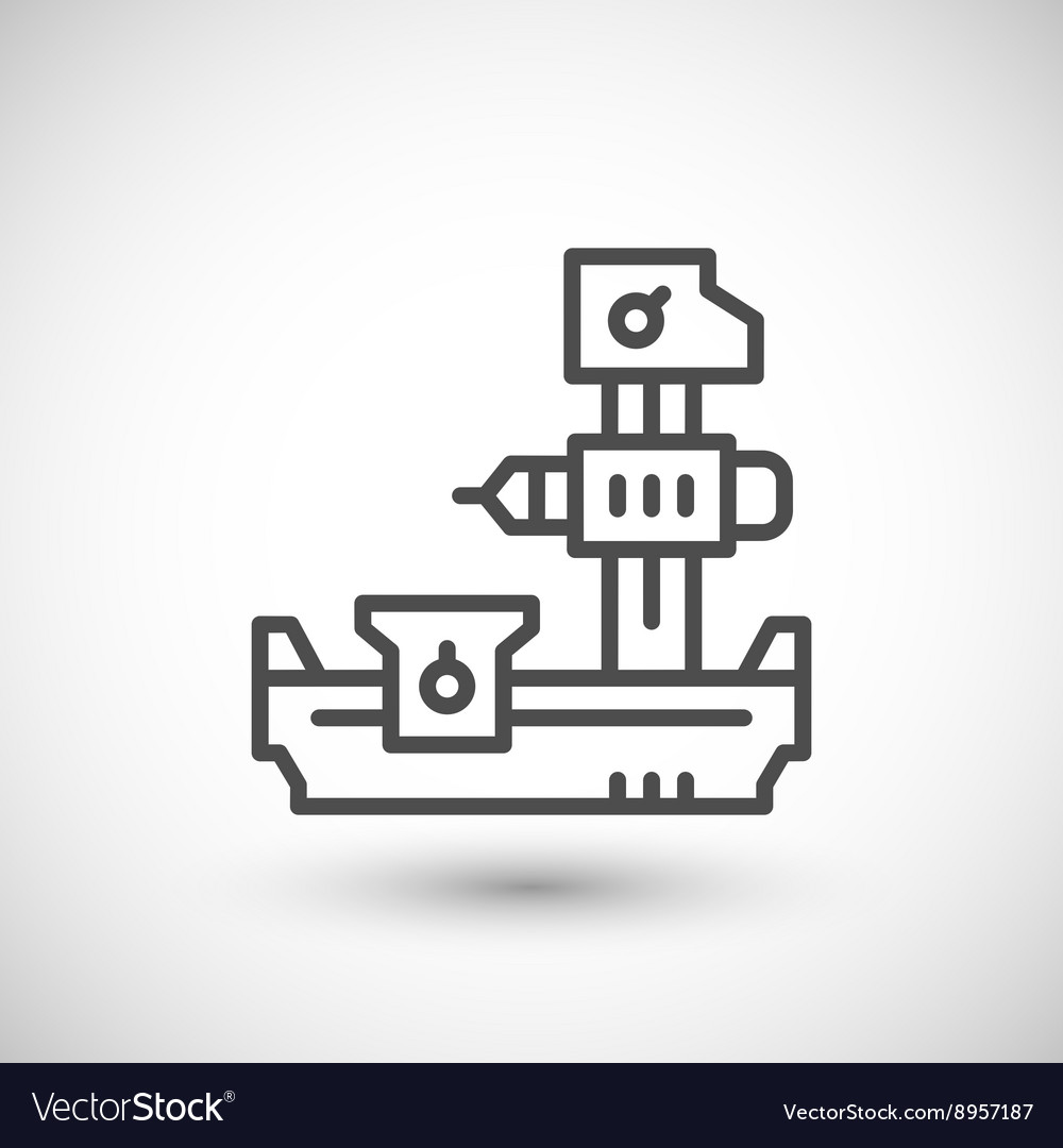 Horizontal boring machine line icon