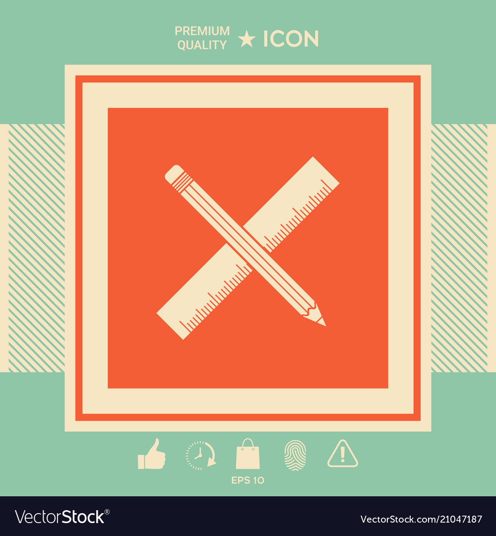 Pencil and ruler icon