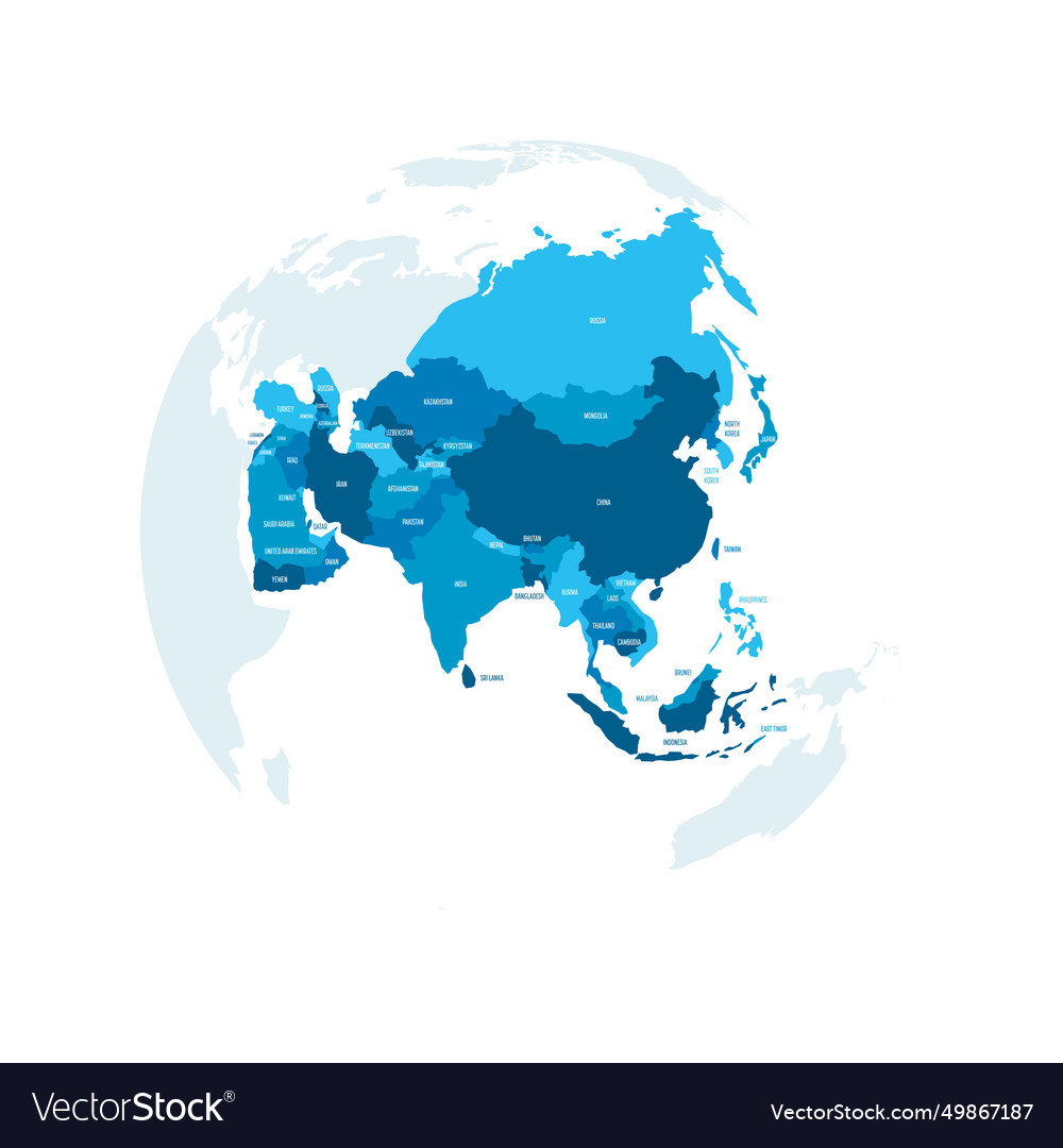 Political map of asia