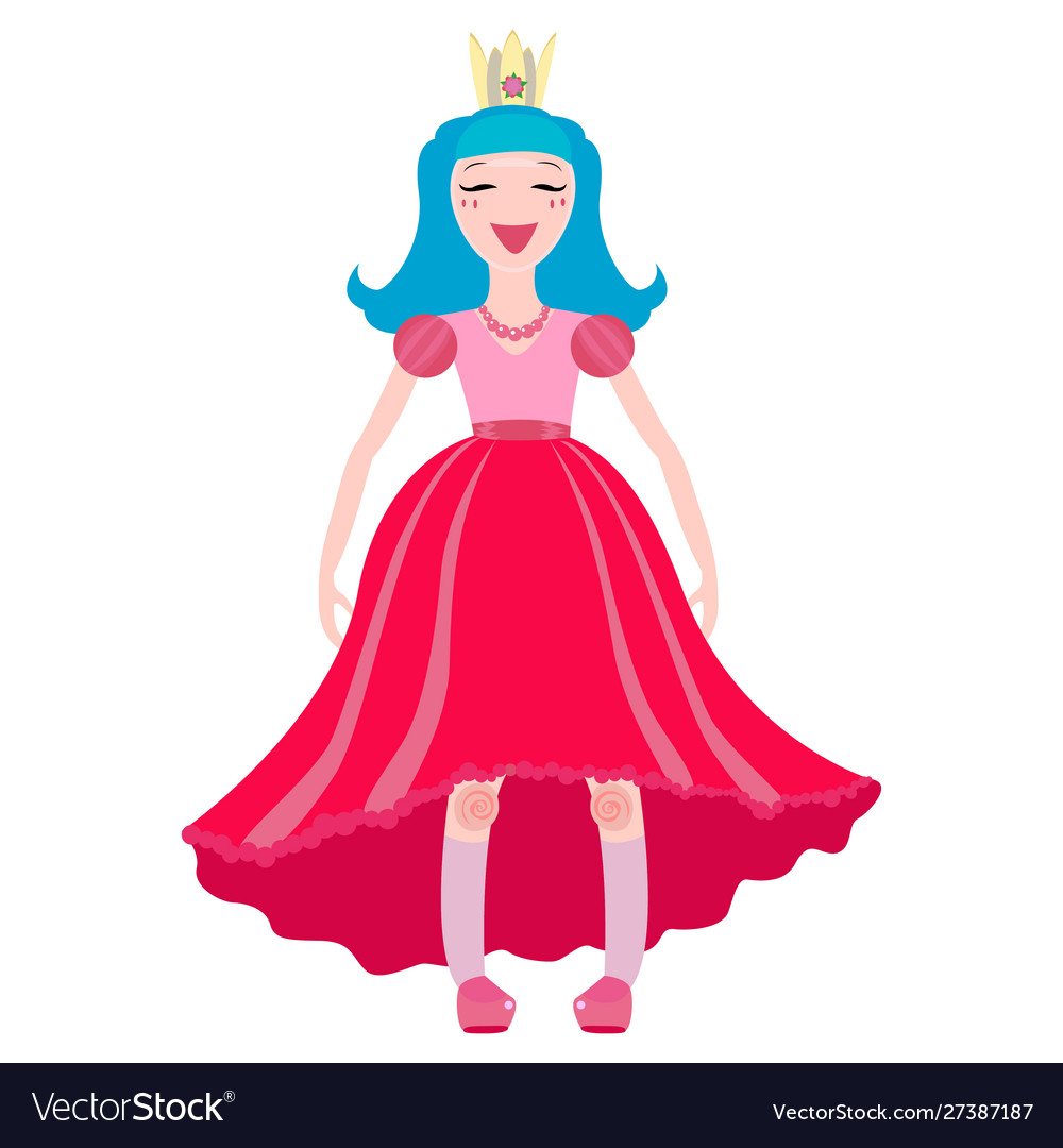 Princess in a crown and pink dress Royalty Free Vector Image