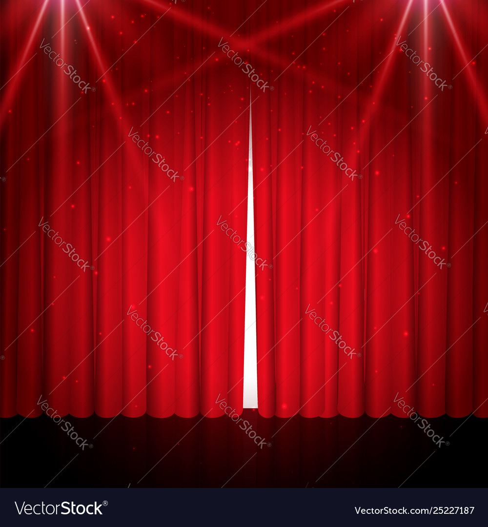 Red Stage Curtain with Lights