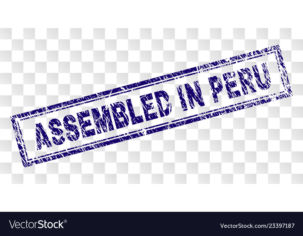 Zusammengefügt in peru Rechteckstempel vector image Zusammengefügt in peru Rechteckstempel
