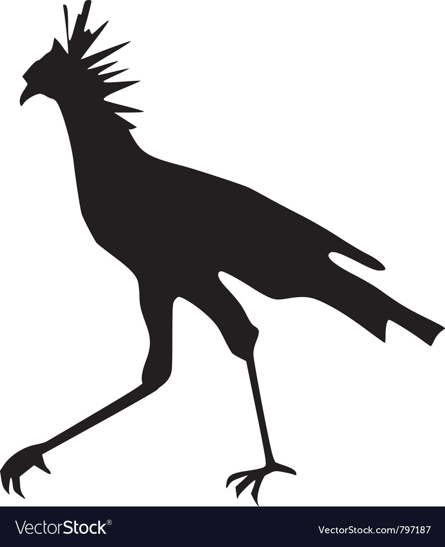 Secretary Bird Silhouette