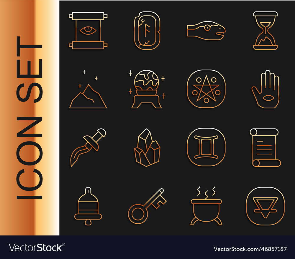 Set line earth element decree parchment scroll Vector Image Set line earth element decree parchment scroll