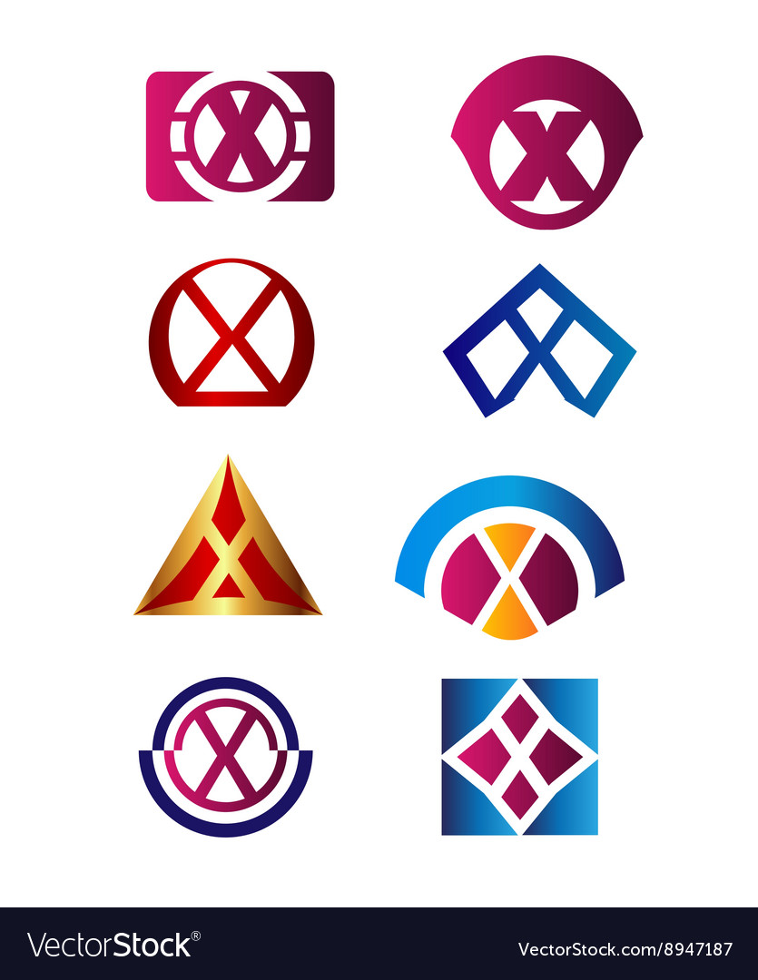 Set of letter x logo branding identity corporate v