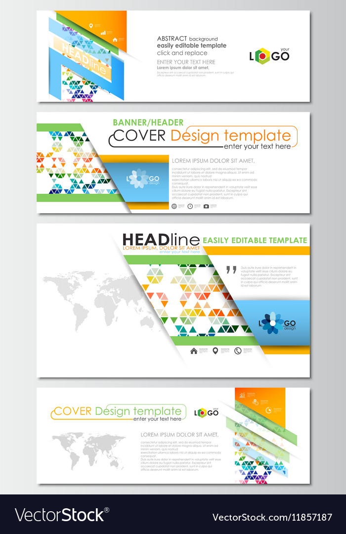 Social Media And Email Headers Set Modern Banners Vector Image