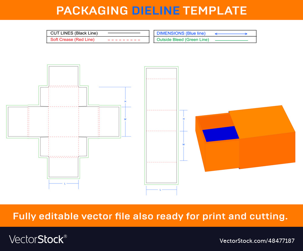 Wood match box dieline template