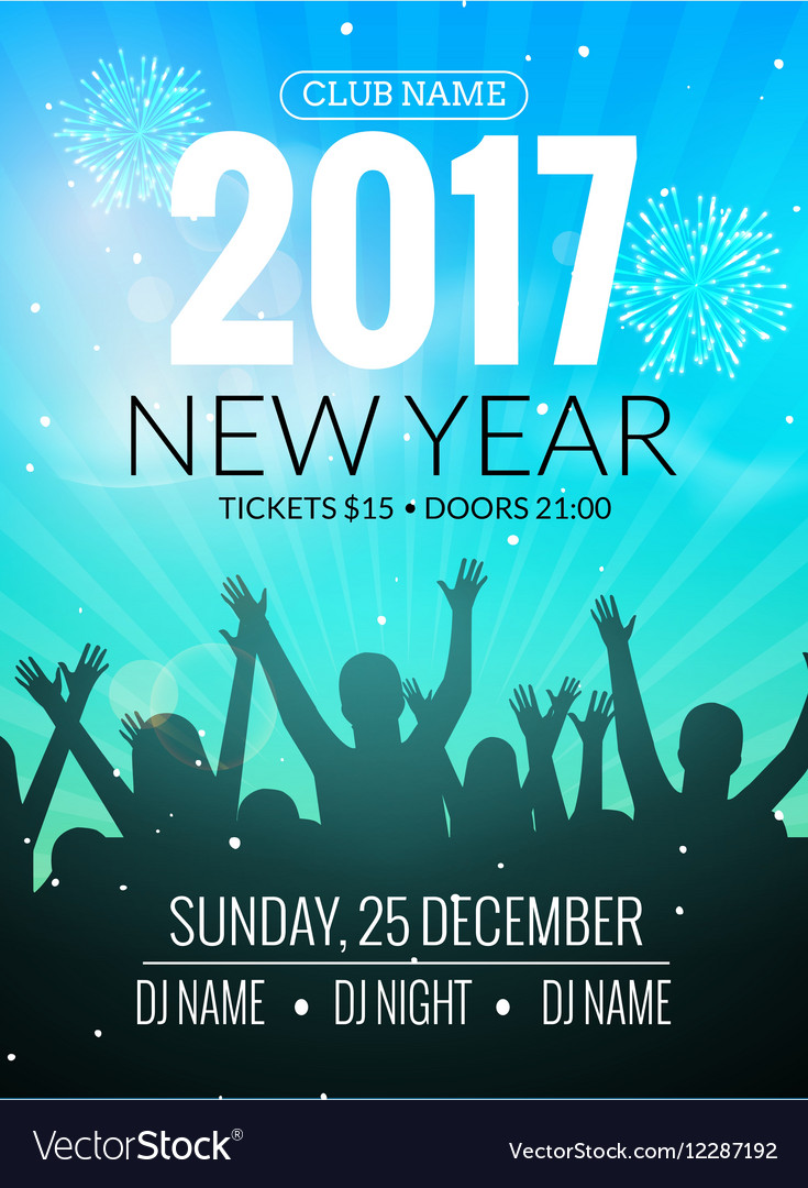 2017 nyew year party dance people background event