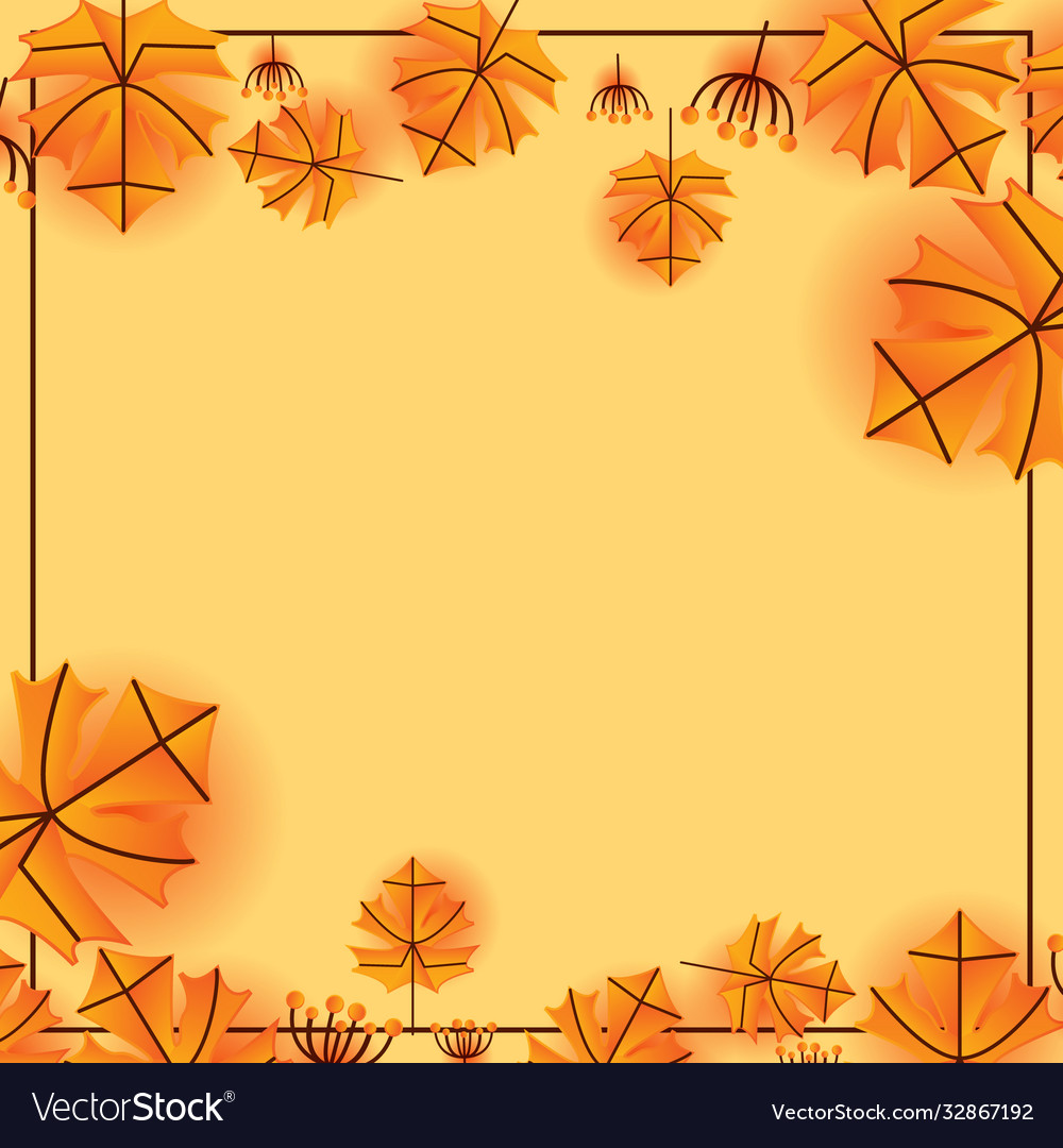 Autumn border and frame design template