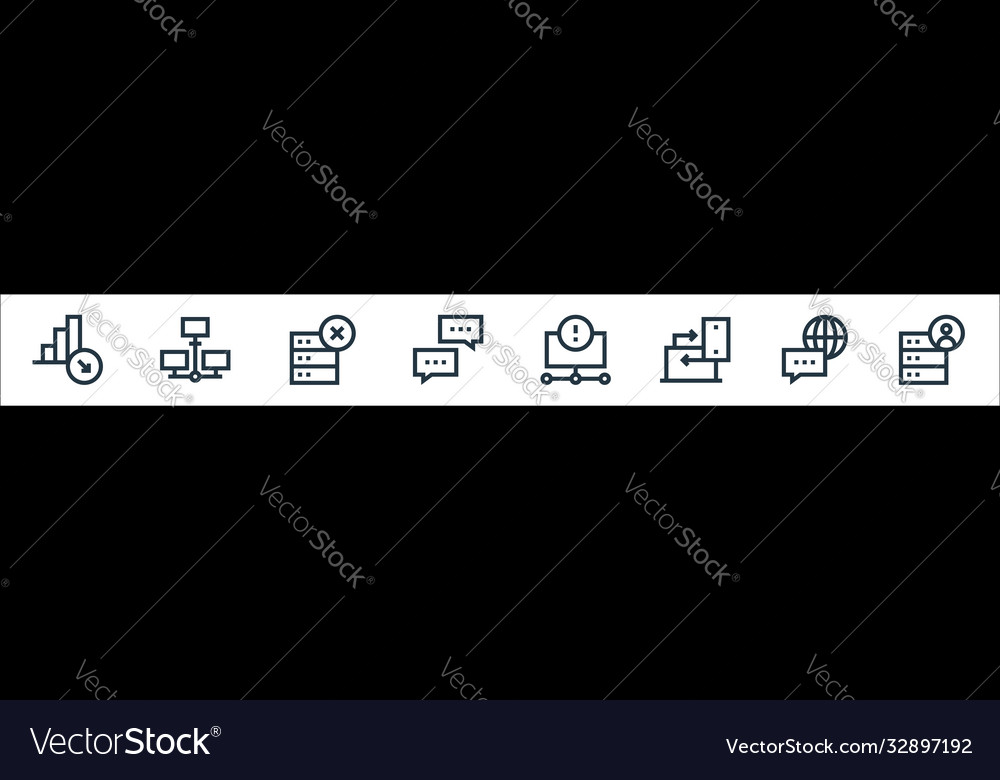 Big data line icons linear set quality vector image Big data line icons linear set quality