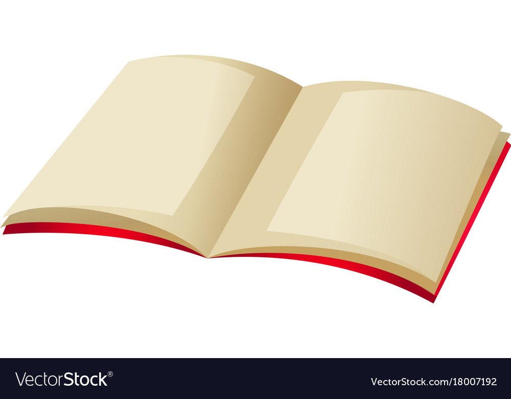 Book with blank page and red covers