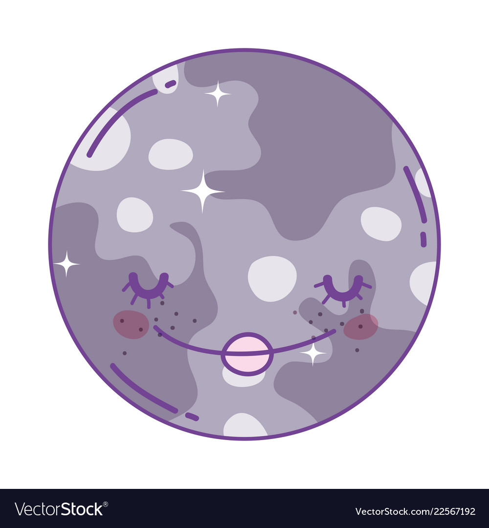 Cute Moon Cartoon Royalty Free Vector Image Vectorstock