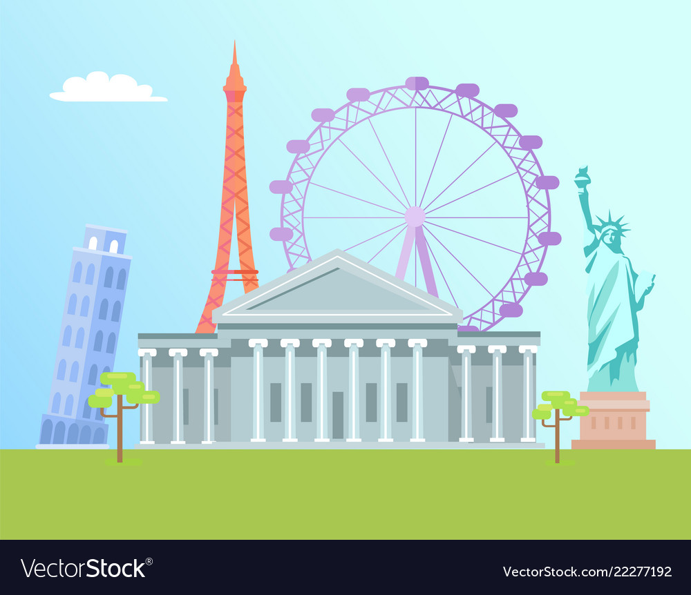 Eiffel tower and capitol set