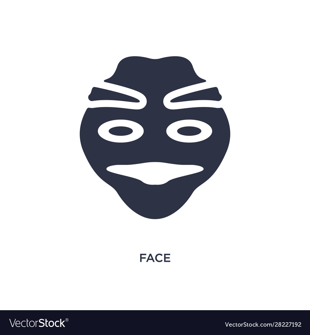 Face icon on white background simple element from vector image Face icon on white background simple element from