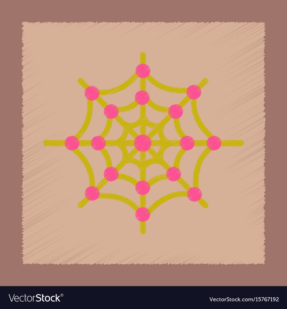 Flat shading style icon spider web