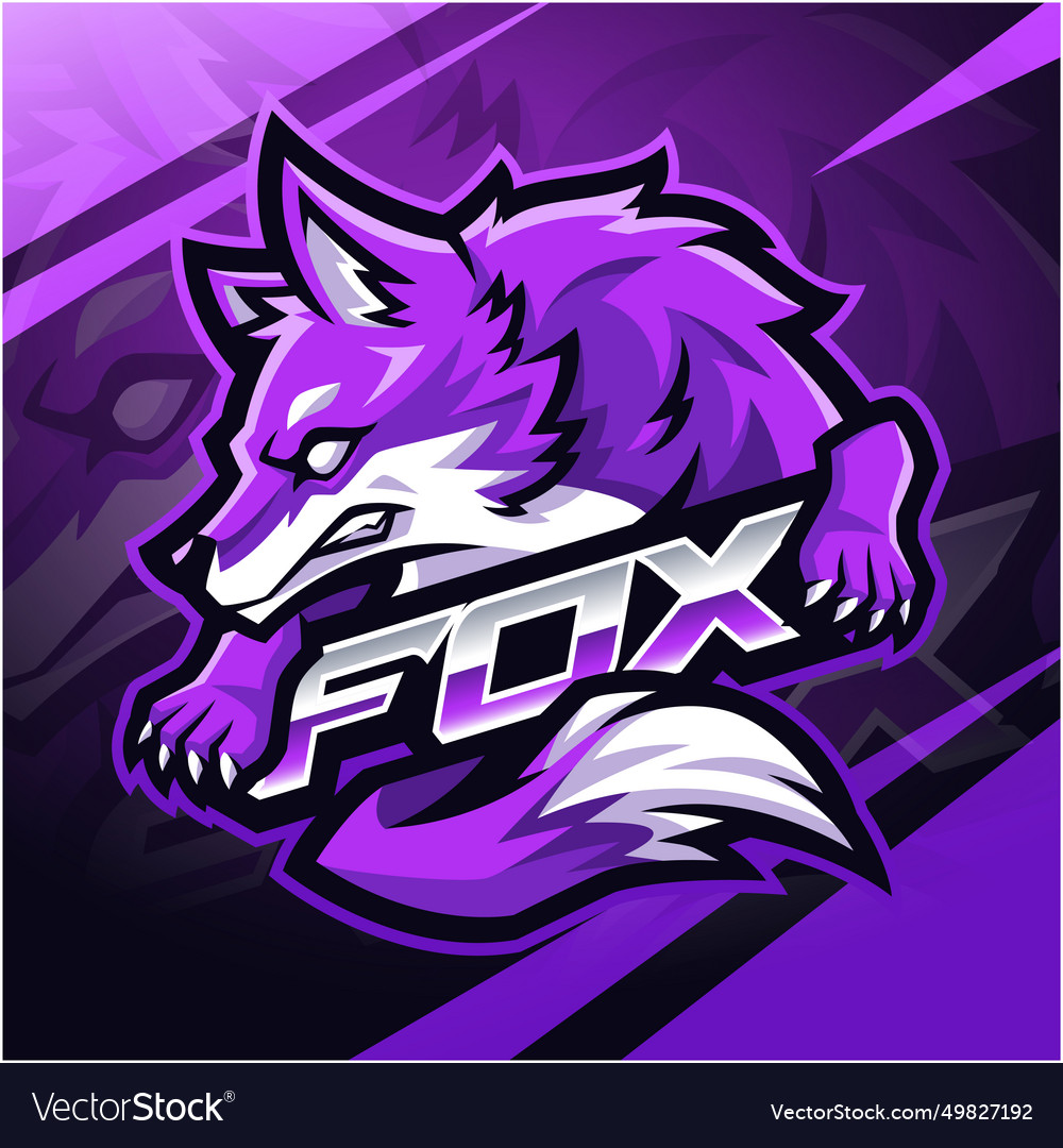 Fox esport mascot logo design Royalty Free Vector Image