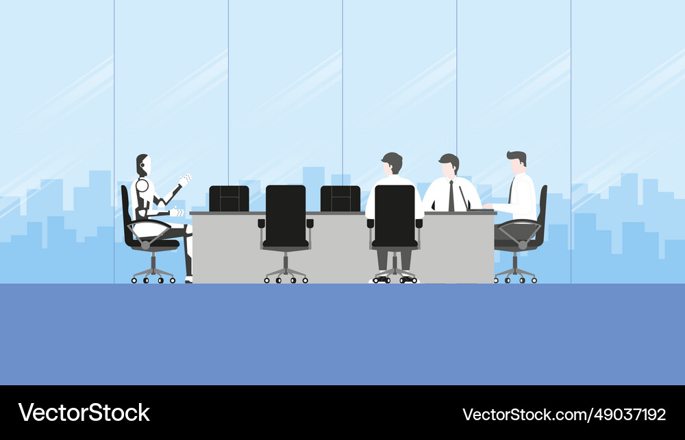 Human versus with artificial intelligence Vector Image
