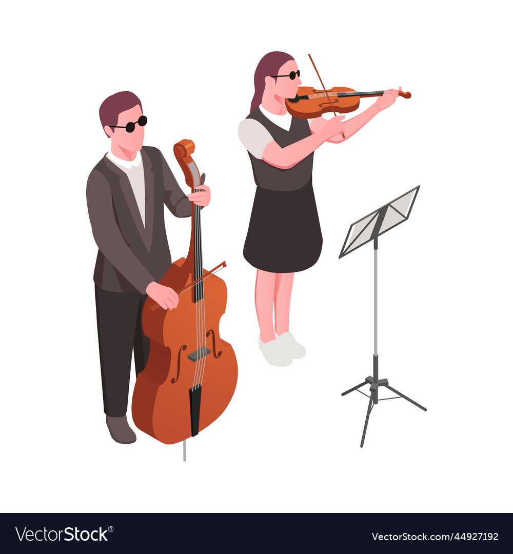 Inclusive musicians education composition Vector Image