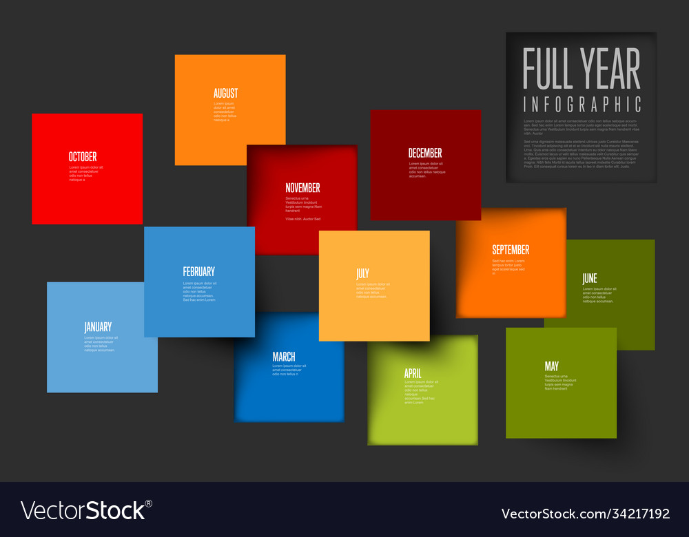 Infographic full year timeline template