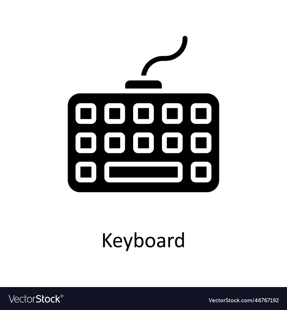 Keyboard solid icons simple stock illus