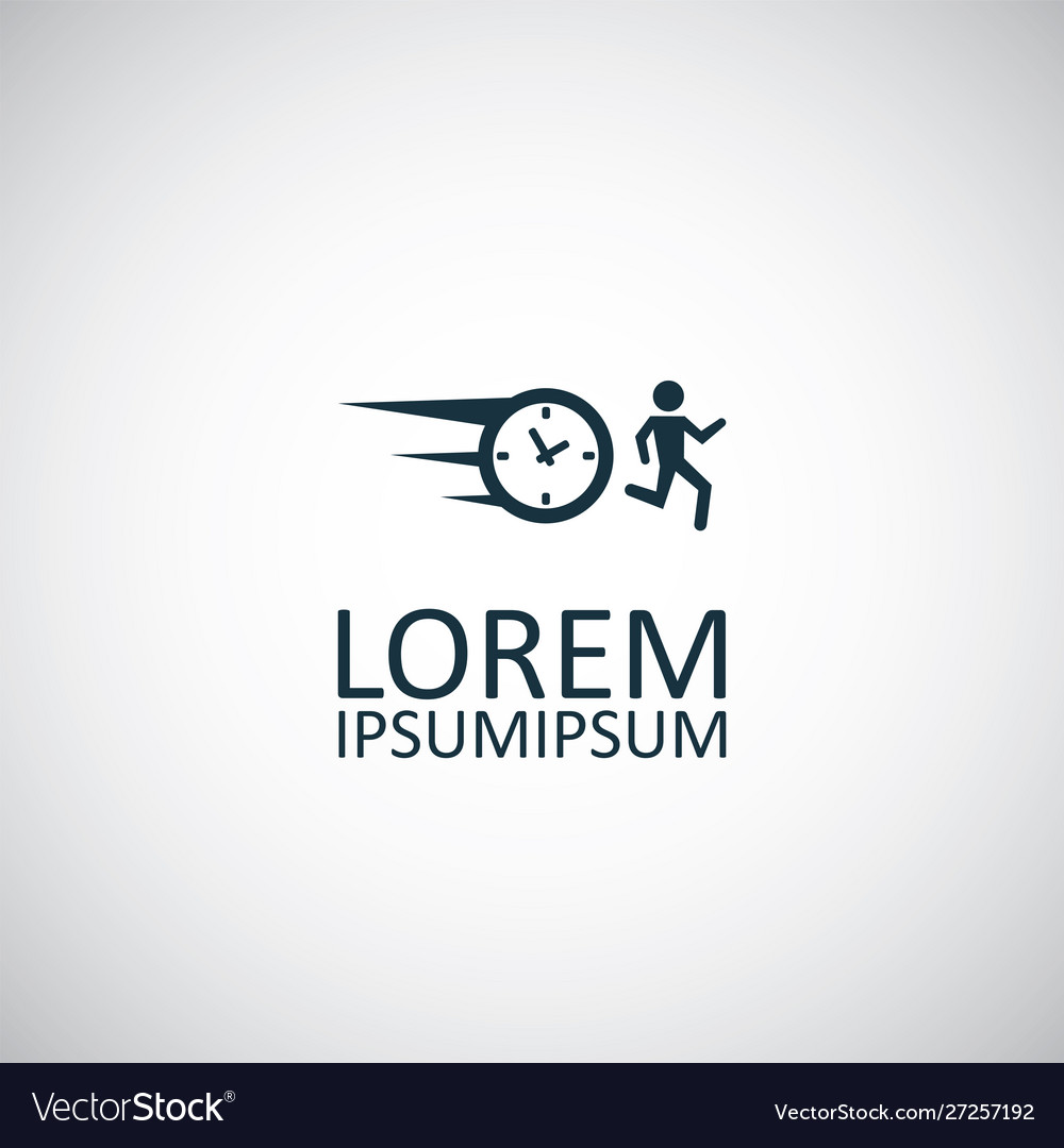 Man running time icon for web and ui on white