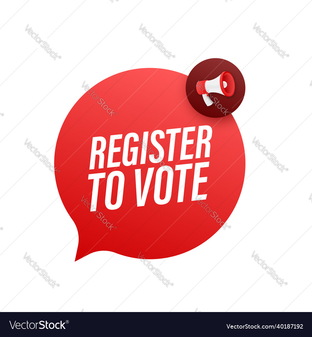 Megaphone with register to vote