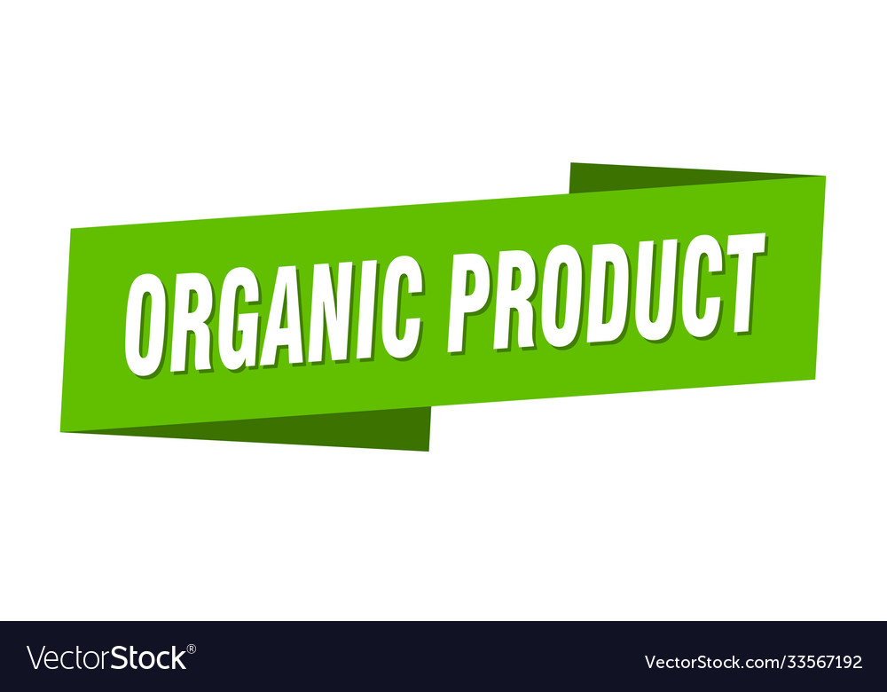 Organic product banner template ribbon label sign