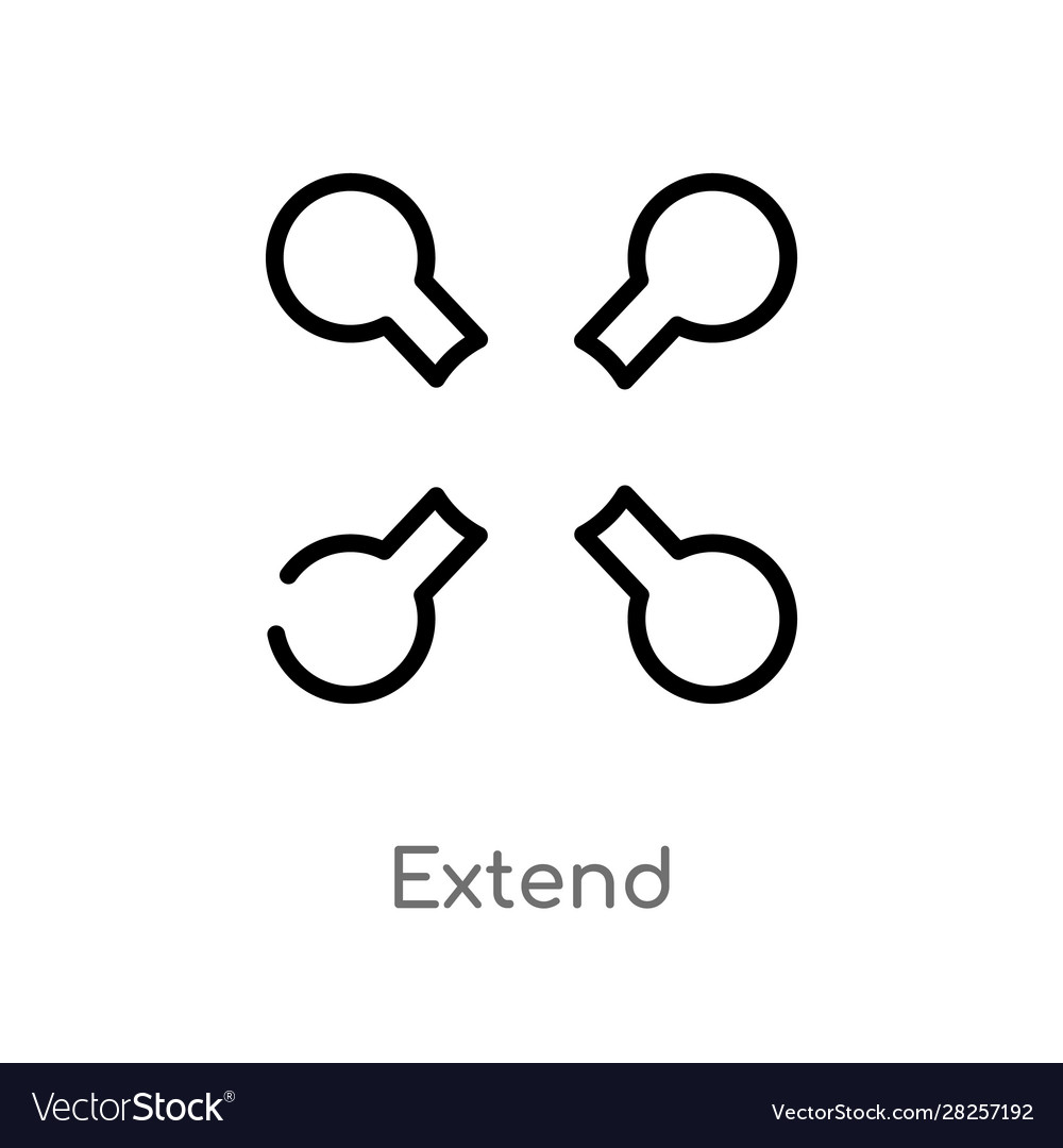 Outline extend icon isolated black simple line