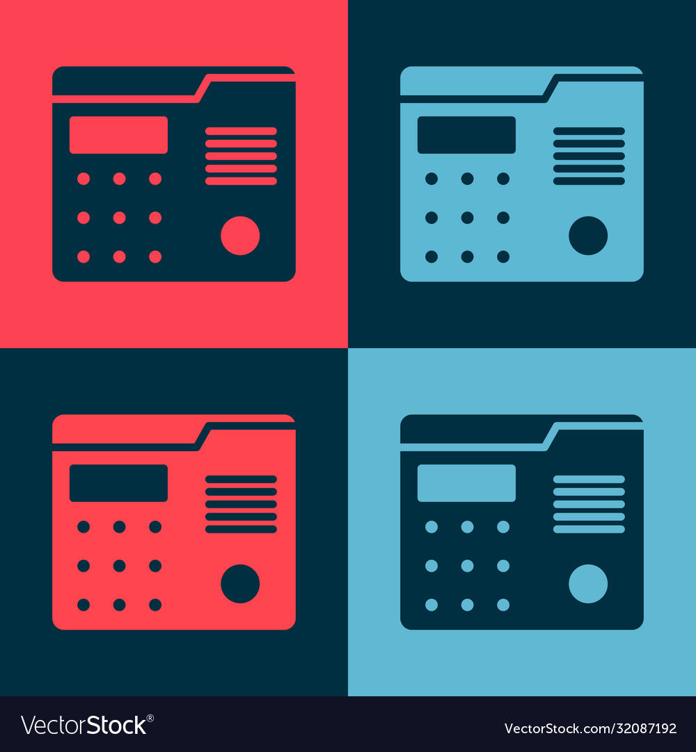 Pop art house intercom system icon isolated