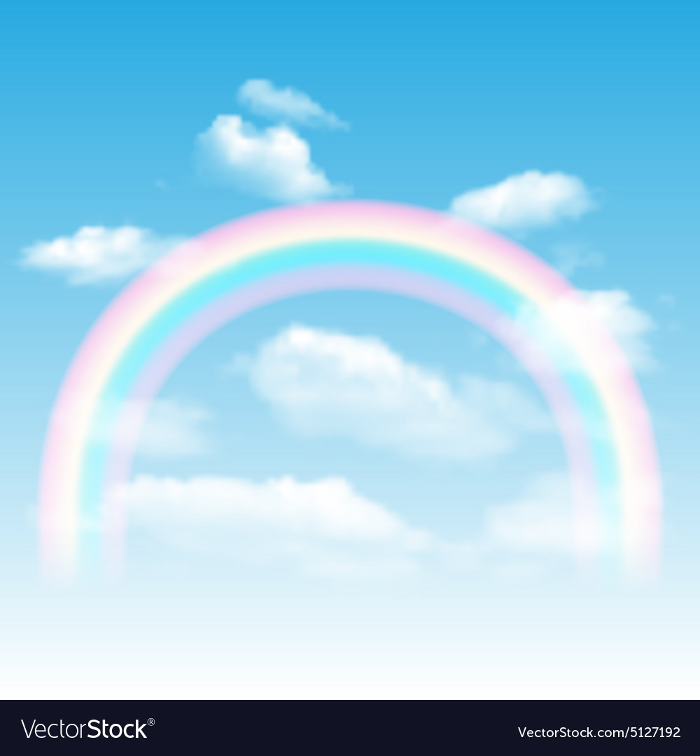 Rainbow Sky with Clouds