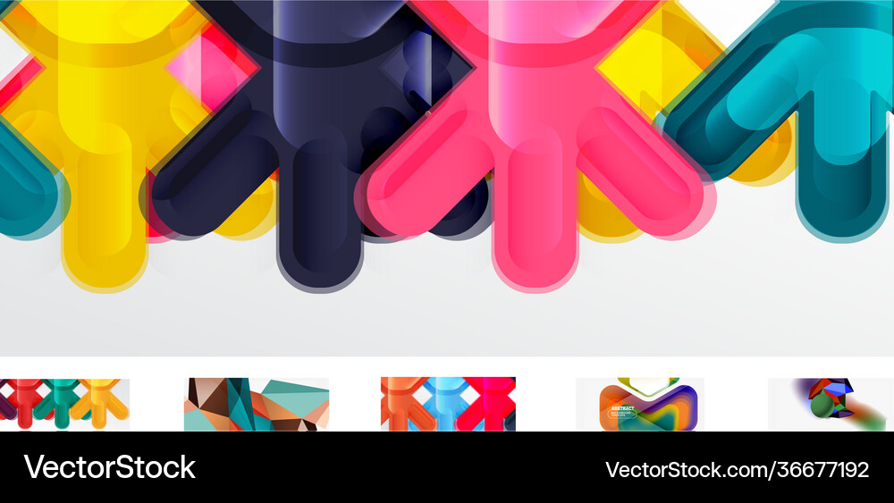 Set geometric abstract backgrounds Royalty Free Vector Image