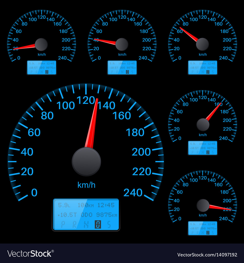 Speedometer collection round black gauge