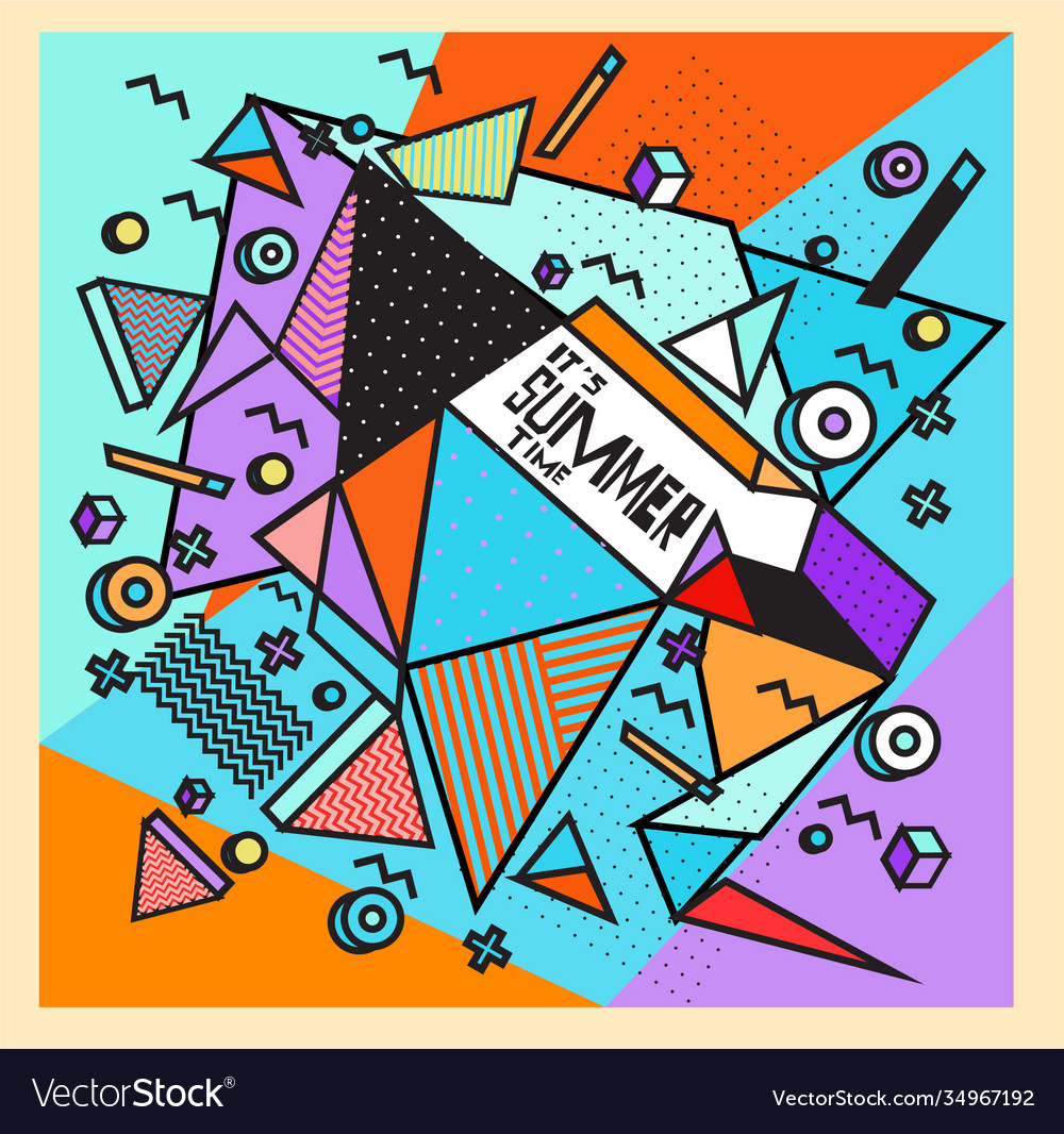 Triangle geometric forms for summer design event vector image Triangle geometric forms for summer design event
