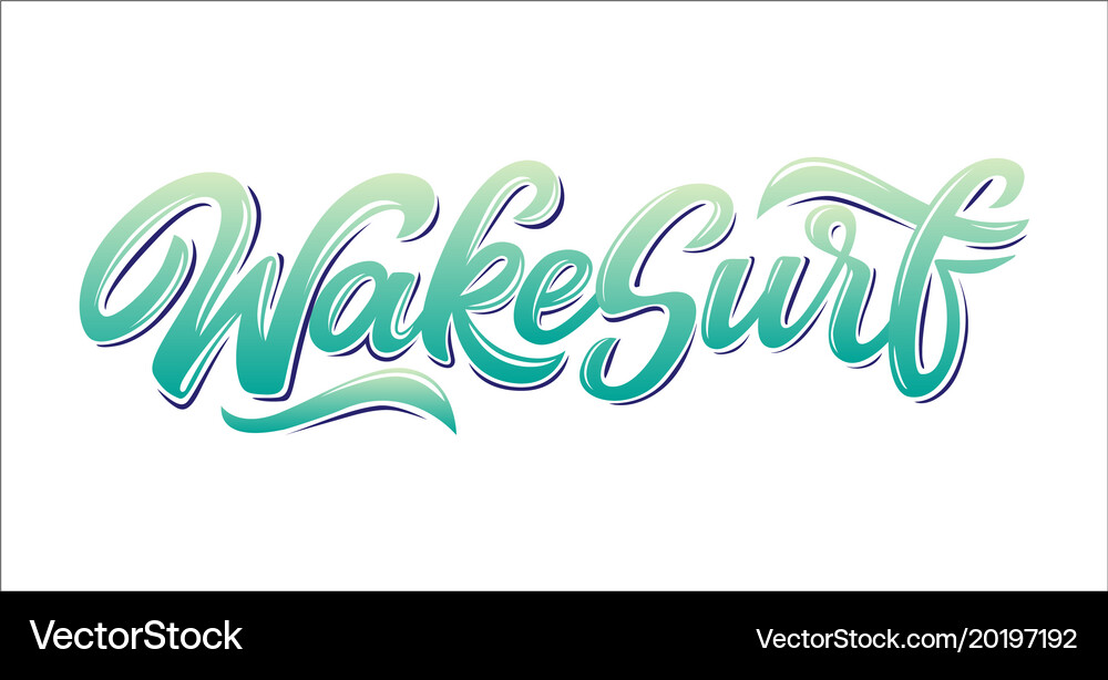 Wakesurf lettering logo in graffiti style Vector Image
