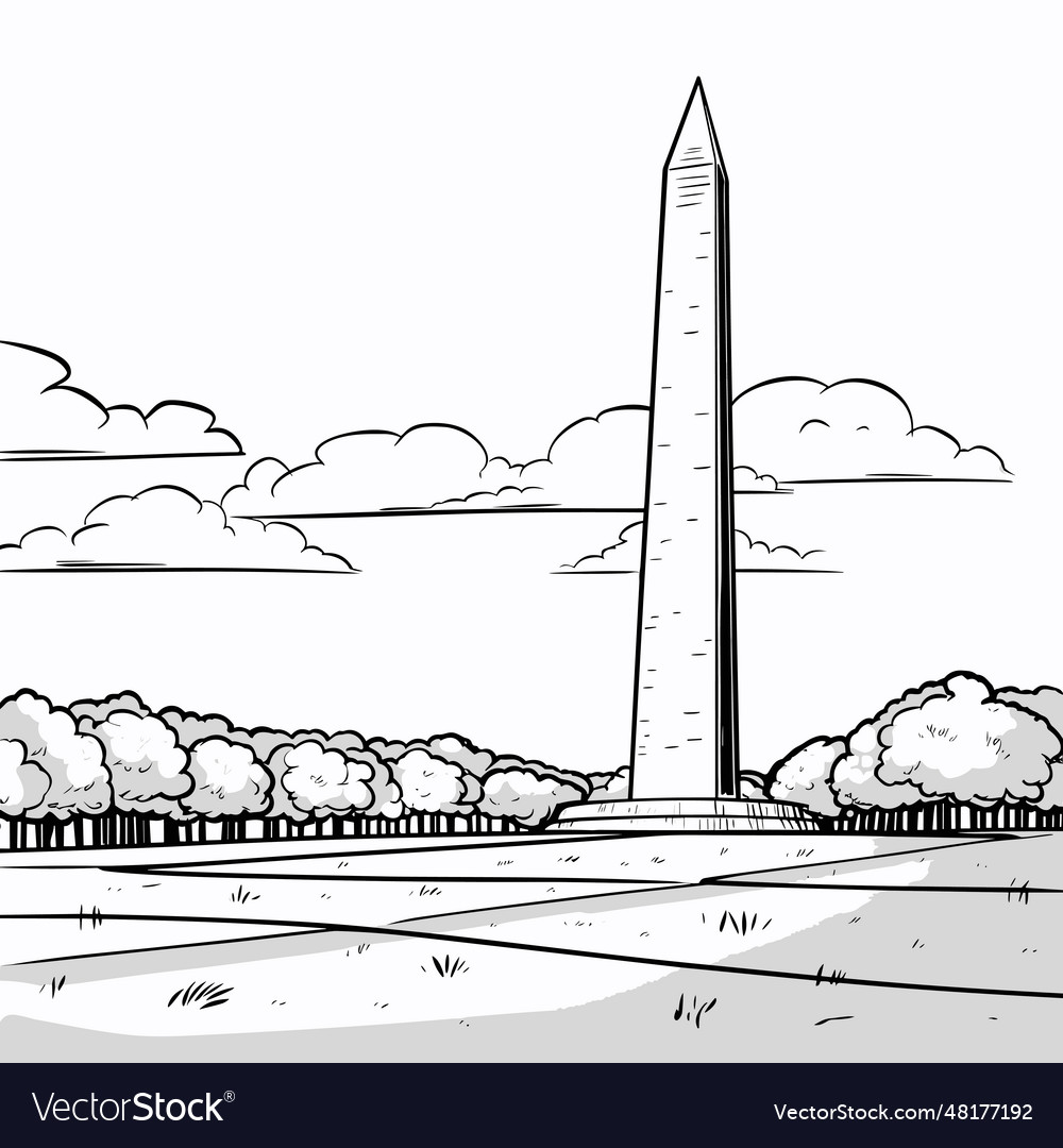 Washington monument monument Royalty Free Vector Image