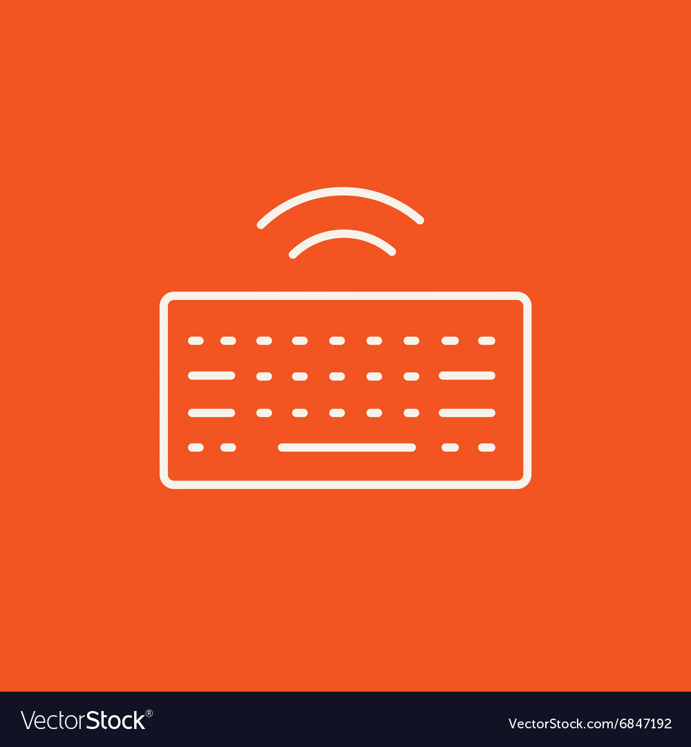 Wireless keyboard line icon