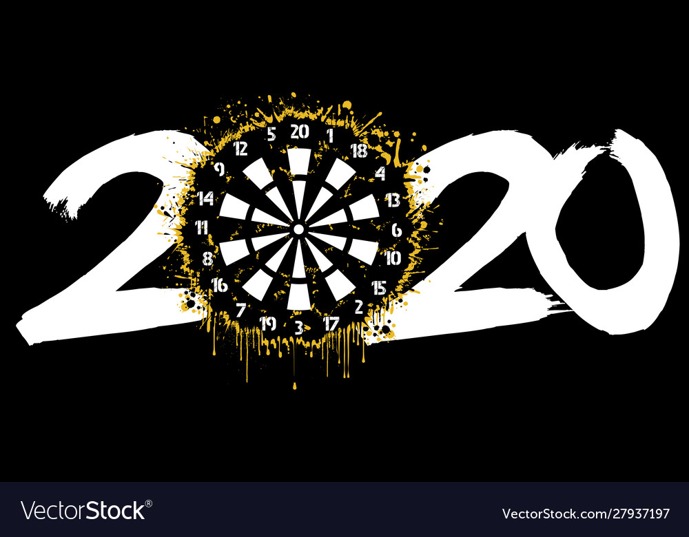 2020 new year and a dartboard from blots Vector Image 2020 new year and a dartboard from blots