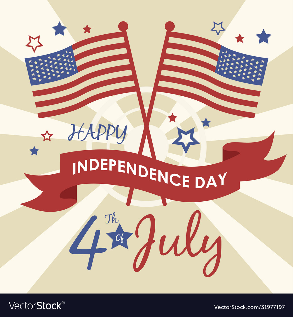 American flag happy fourth july Royalty Free Vector Image