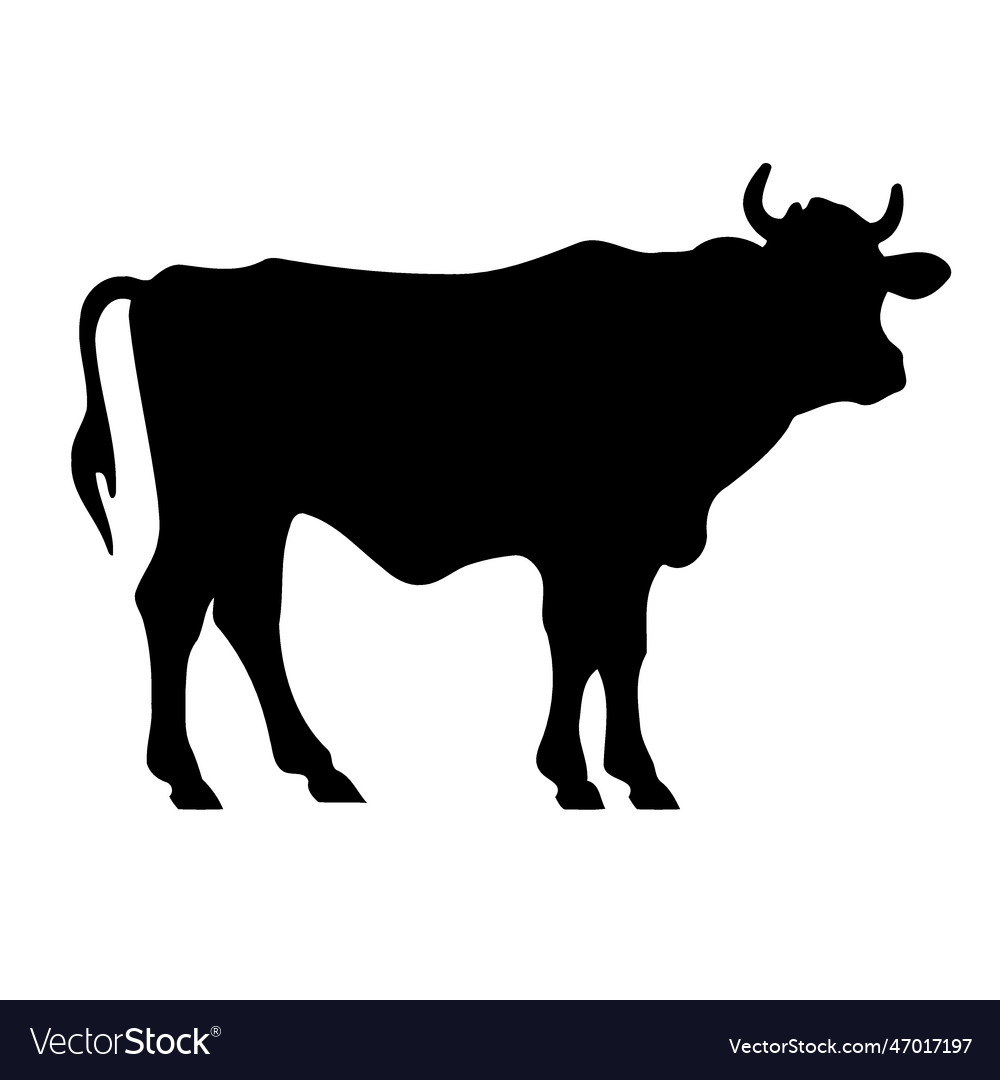 Animal mammal cow adult silhouette black and white