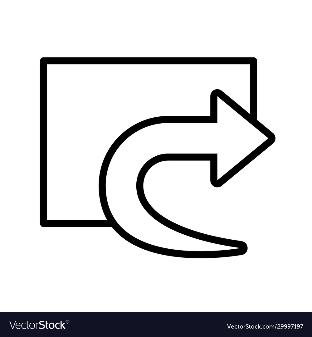 Arrow with curve in white background
