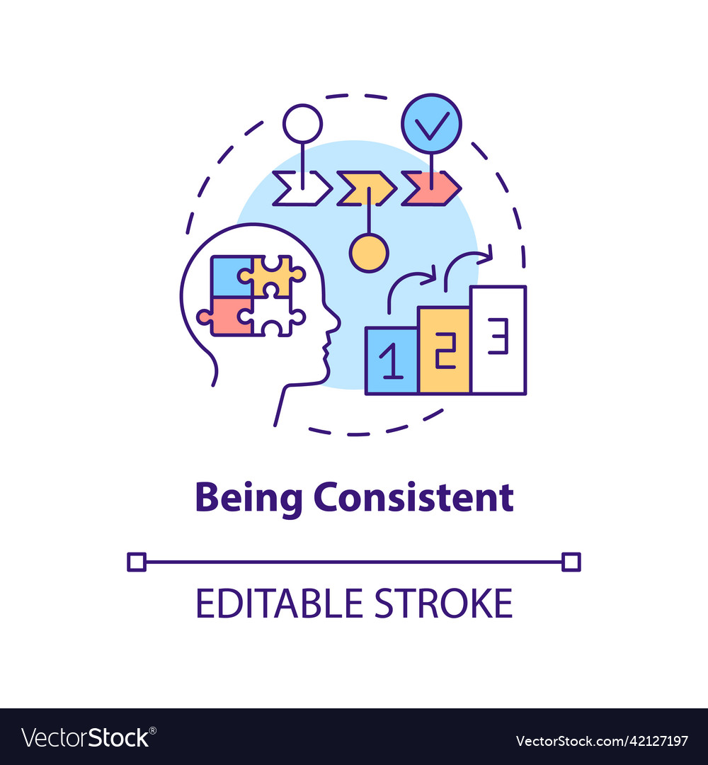 Being consistent concept icon Royalty Free Vector Image