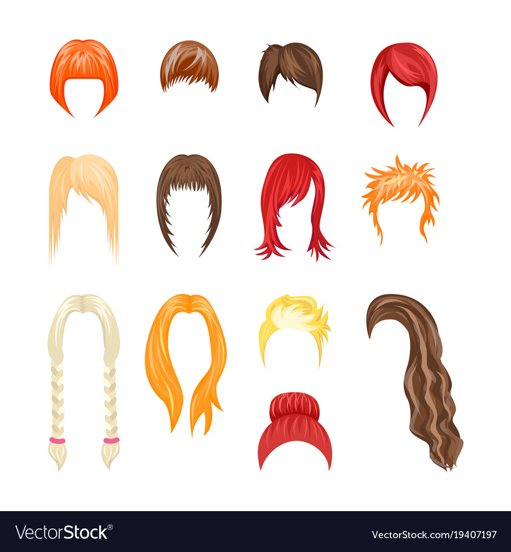 Women various hair styles Royalty Free Vector Image