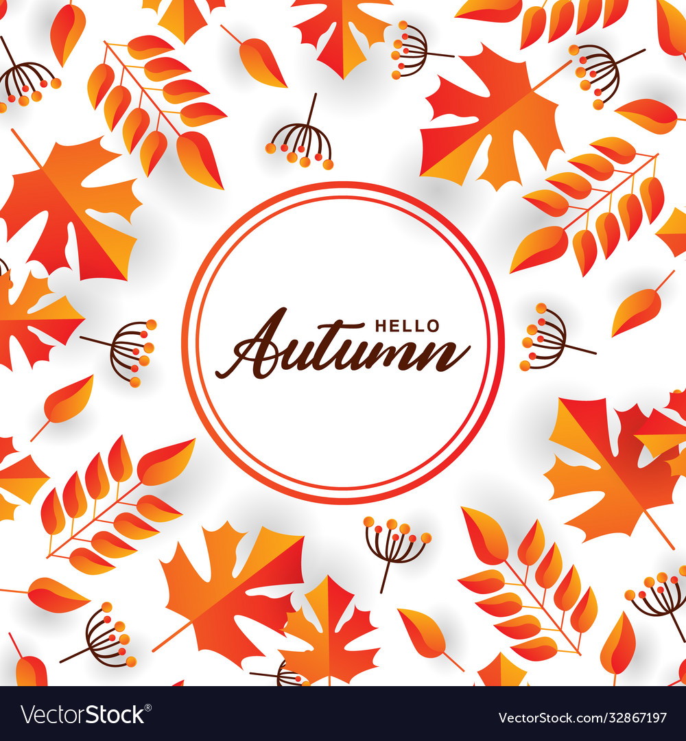Circle autumn border and frame design