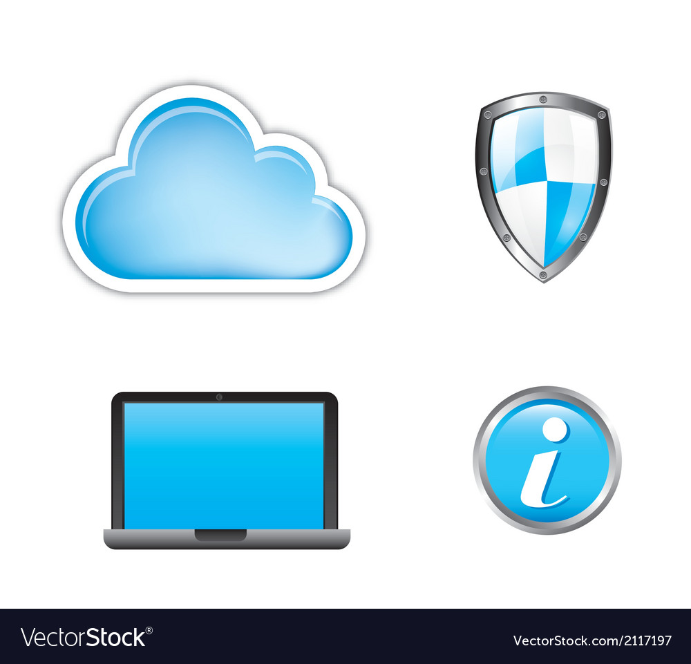 Cloud computing security isolated over white Vector Image