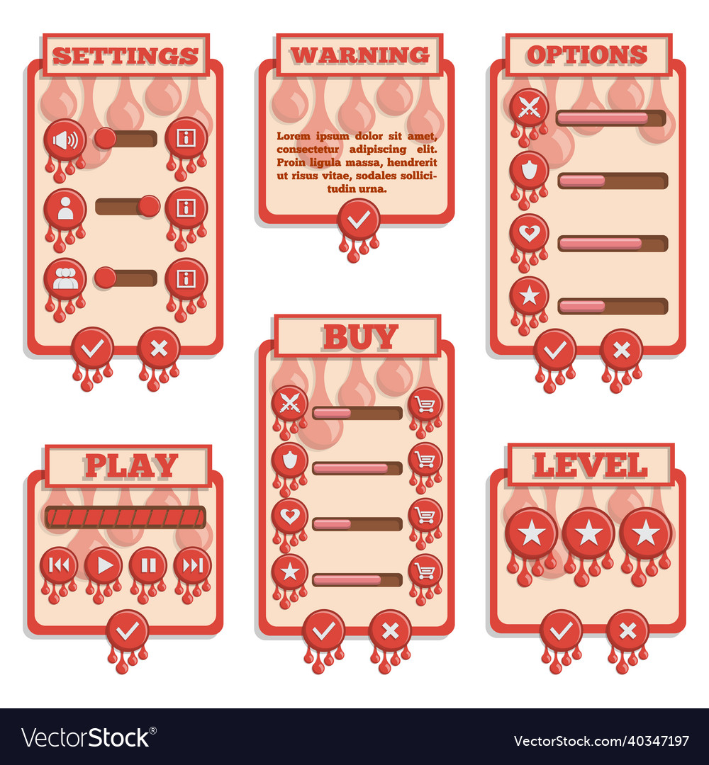 Design of the game user interface vector image Design of the game user interface